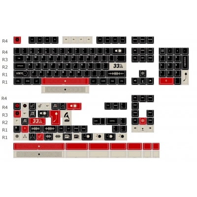 Vinyl 104+72 PBT Dye-subbed Keycaps Set for Cherry MX Mechanical Gaming Keyboard